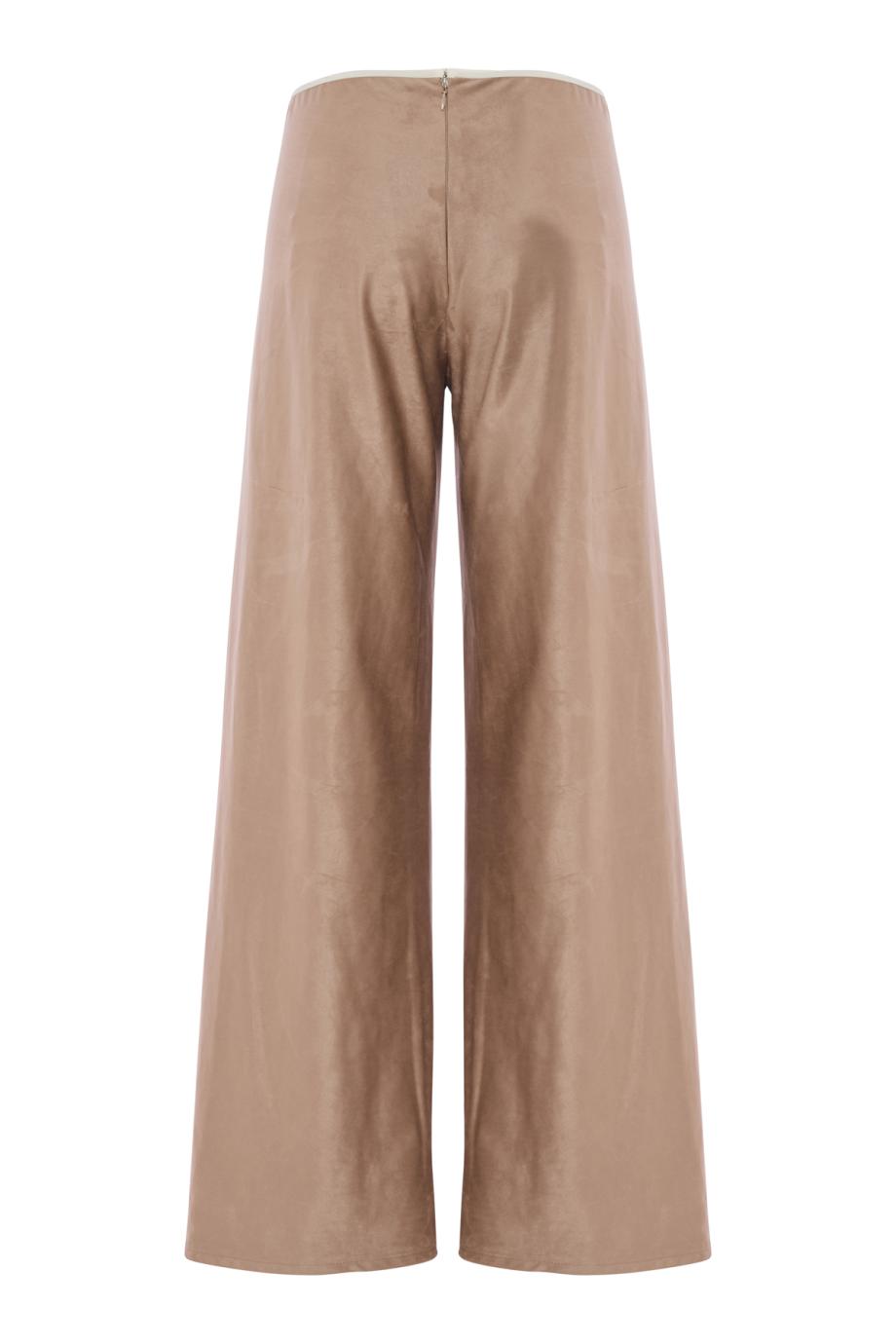 Satin wide leg pants in taupe