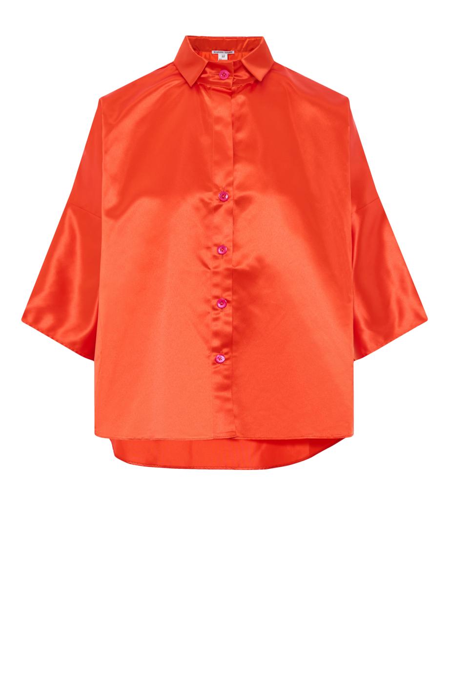 Bowling satin blouse in orange 