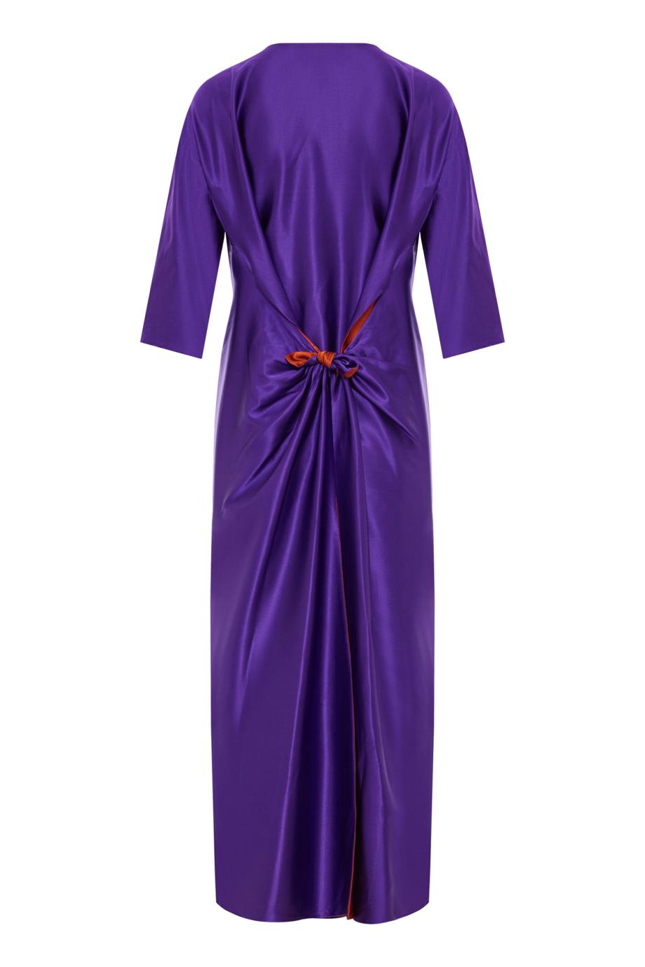 Cassandre reversible satin maxi dress in iris