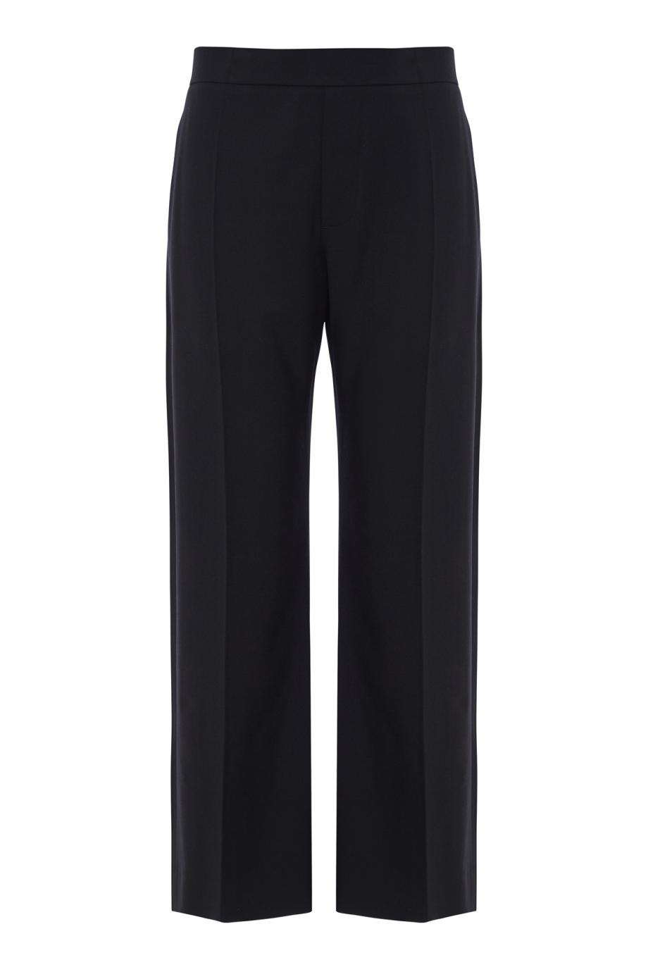 Sheer Panel Trouser wool pants in black
