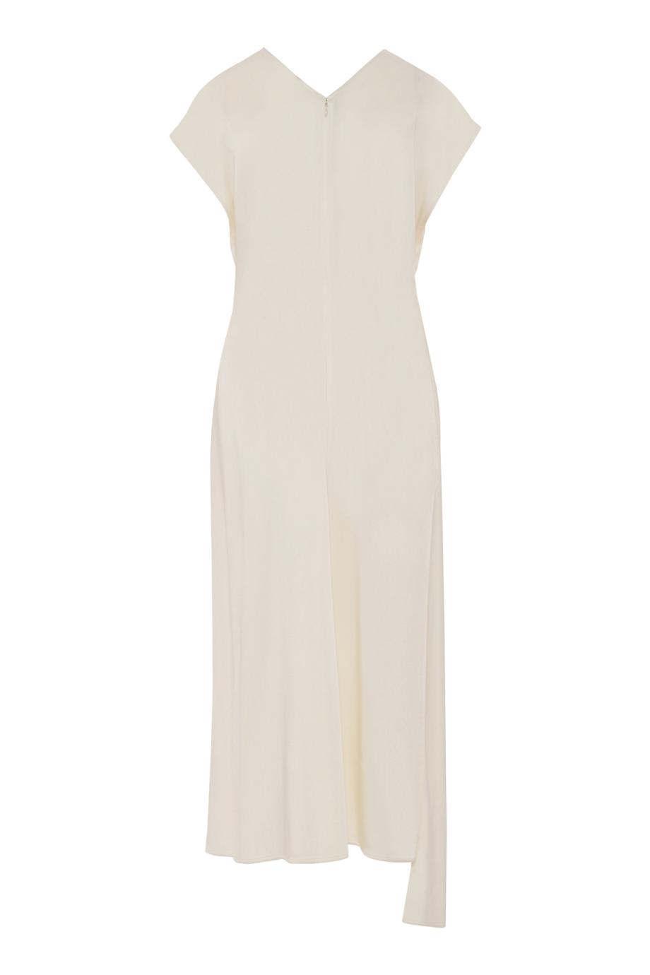 Aria twisted satin midi dress in ivory