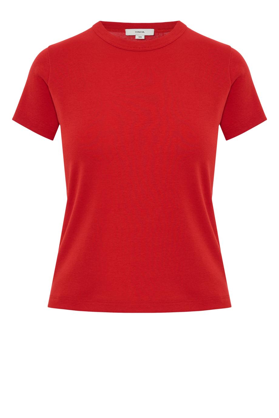 Pima Cotton-Blend '90s Shrunken T-Shirt in red