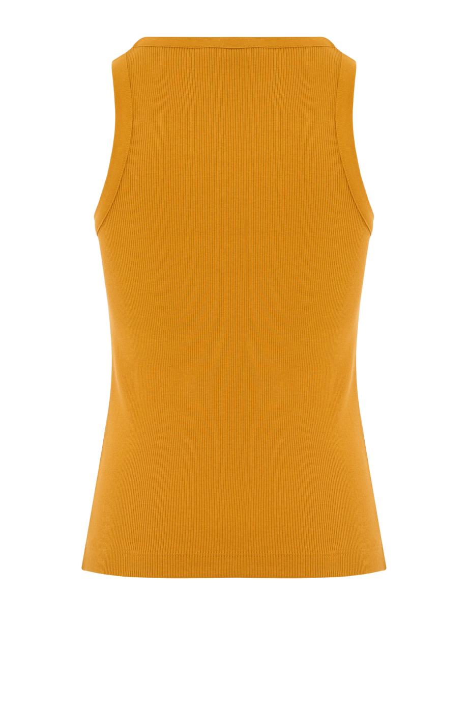 Cotton-blend tank top in clementine 