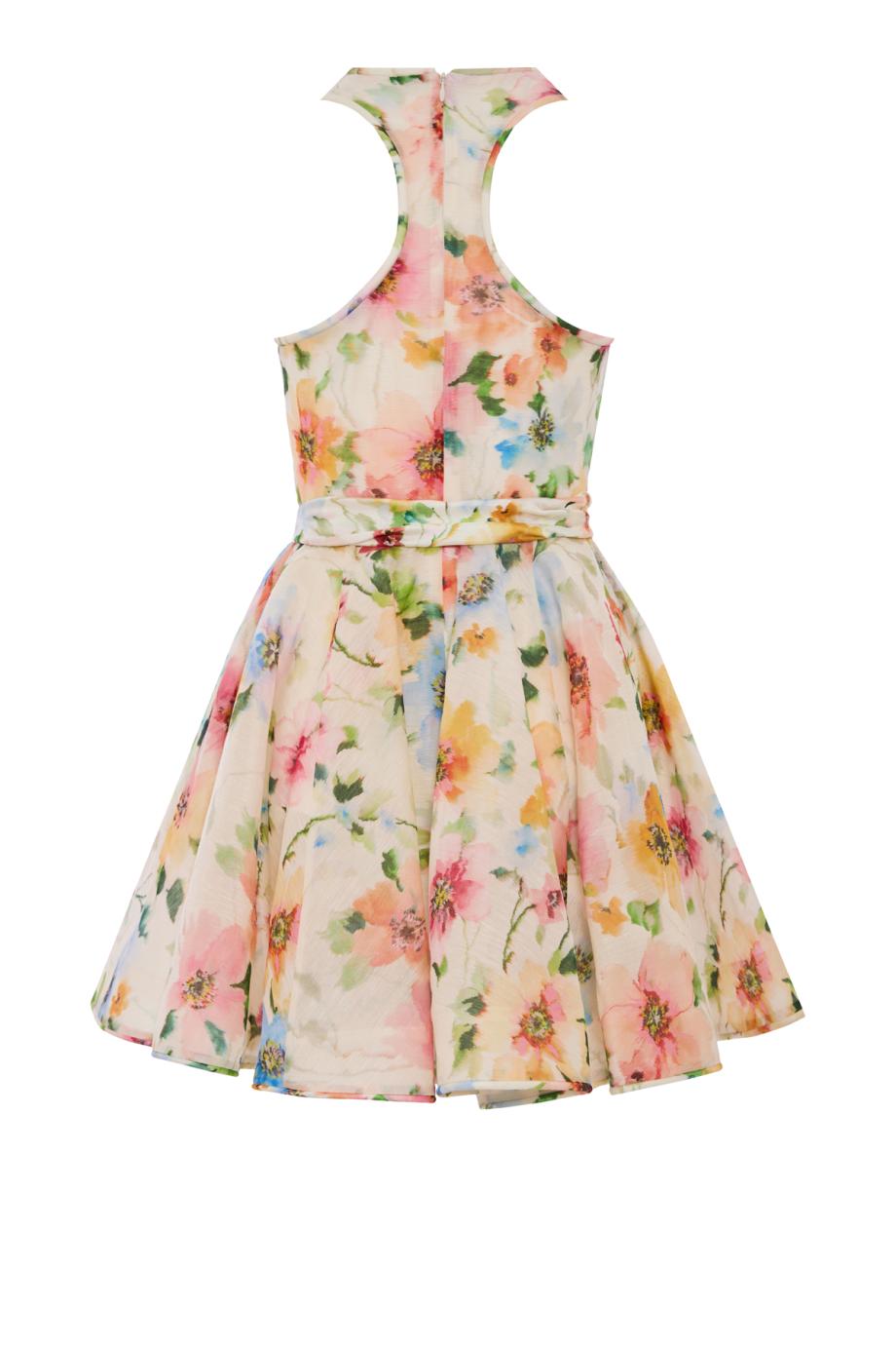 Alchemy Racer printed chiffon mini dress in neon poppy
