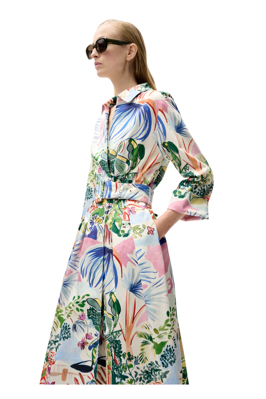 Enes printed cotton-blend midi dress in off-white 