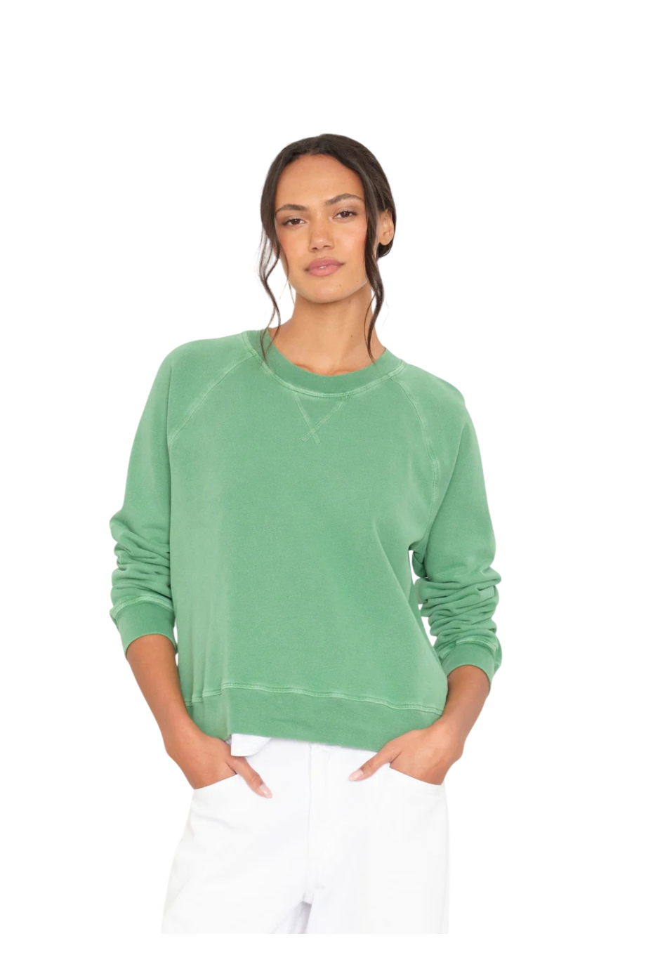 Marathon cotton sweatshirt in aloe