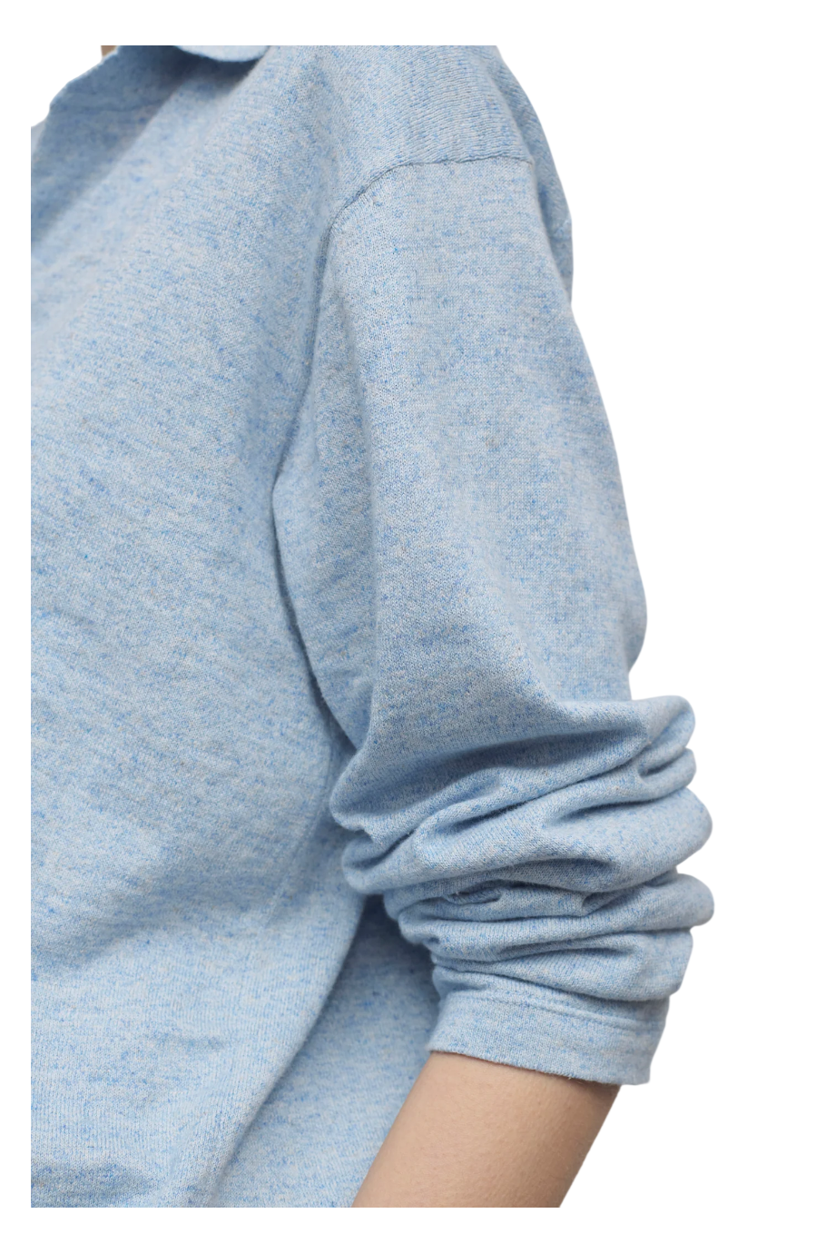 Niosa cotton and linen polo sweater in ice