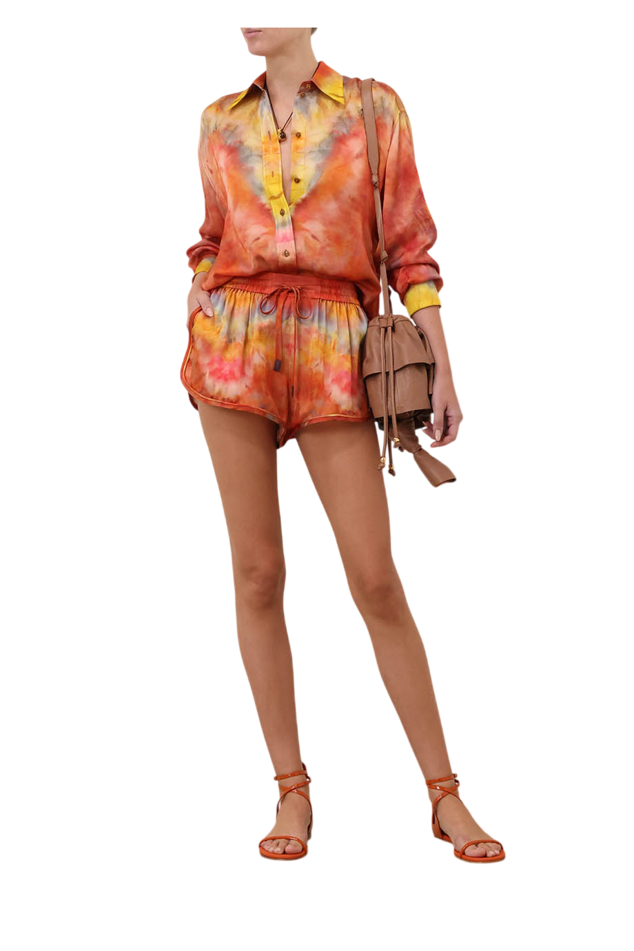 Alchemy tye-dye silk shirt in ruby