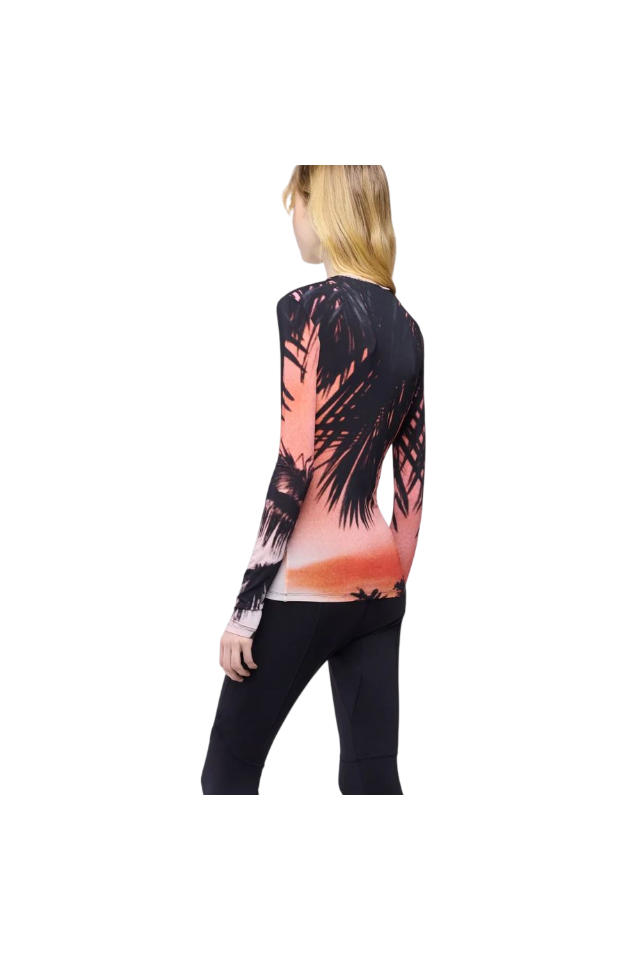 Printed jersey top in orange