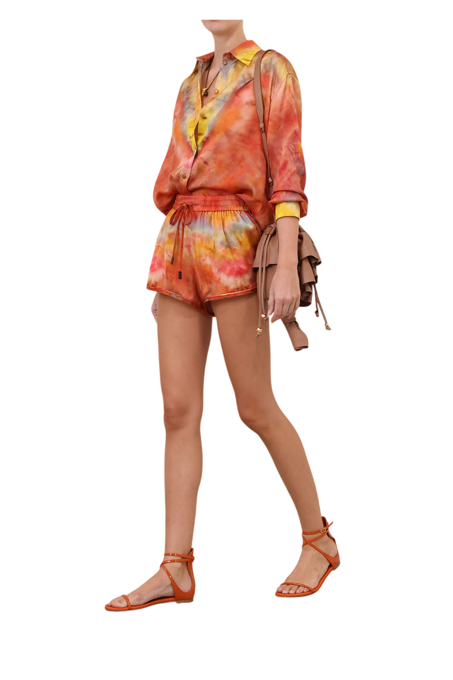 Alchemy tye-dye silk shorts in ruby