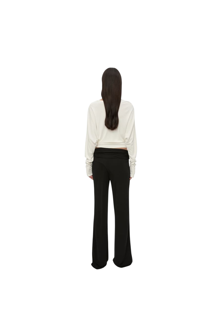 Manto ruched jersey top in white