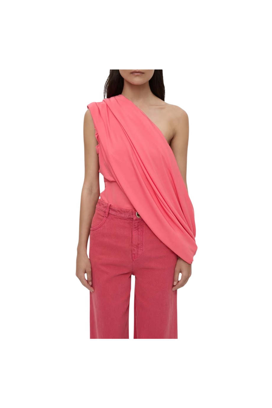 Relaxed denim jeans in watermelon