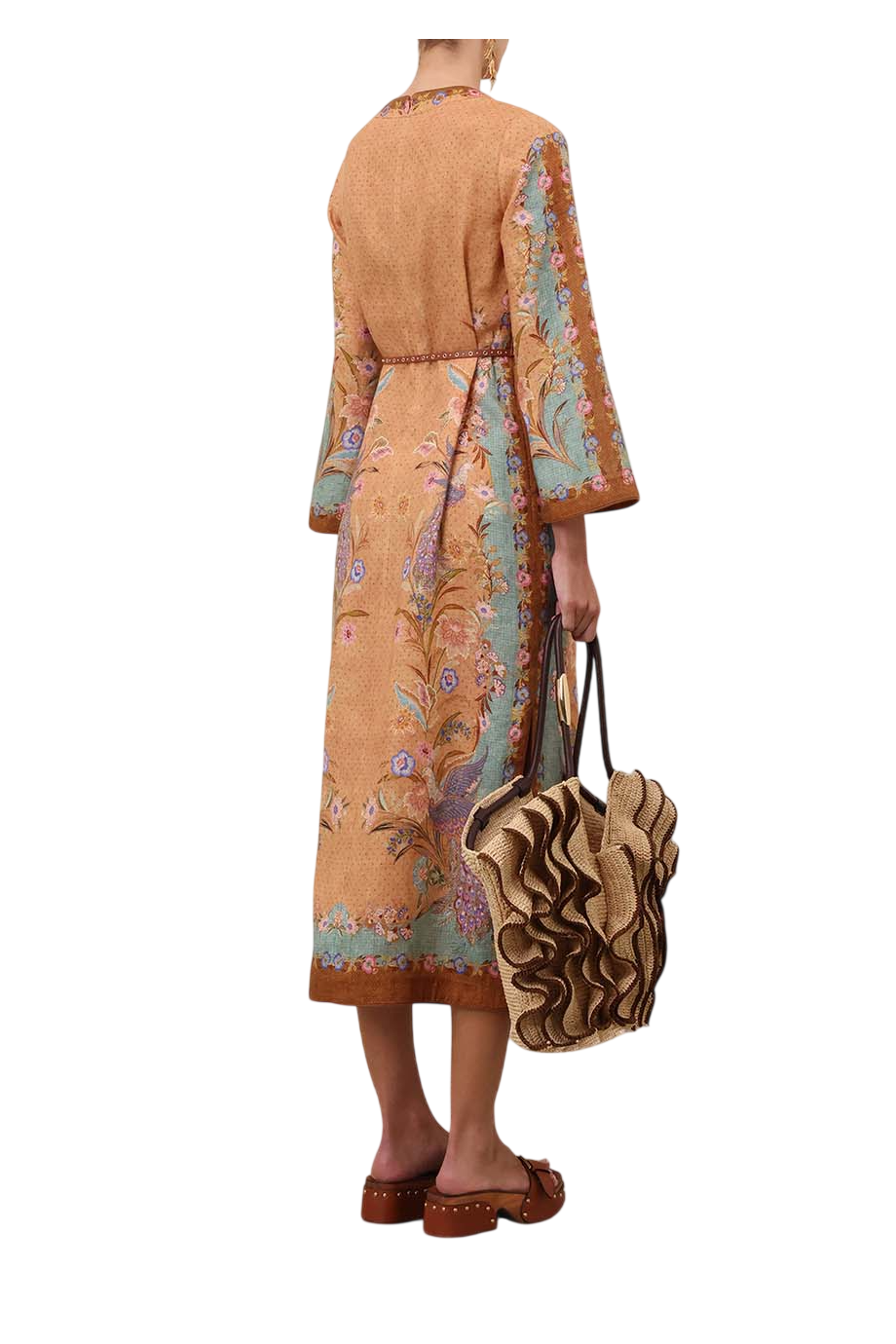Indra printed linen tunic in floral