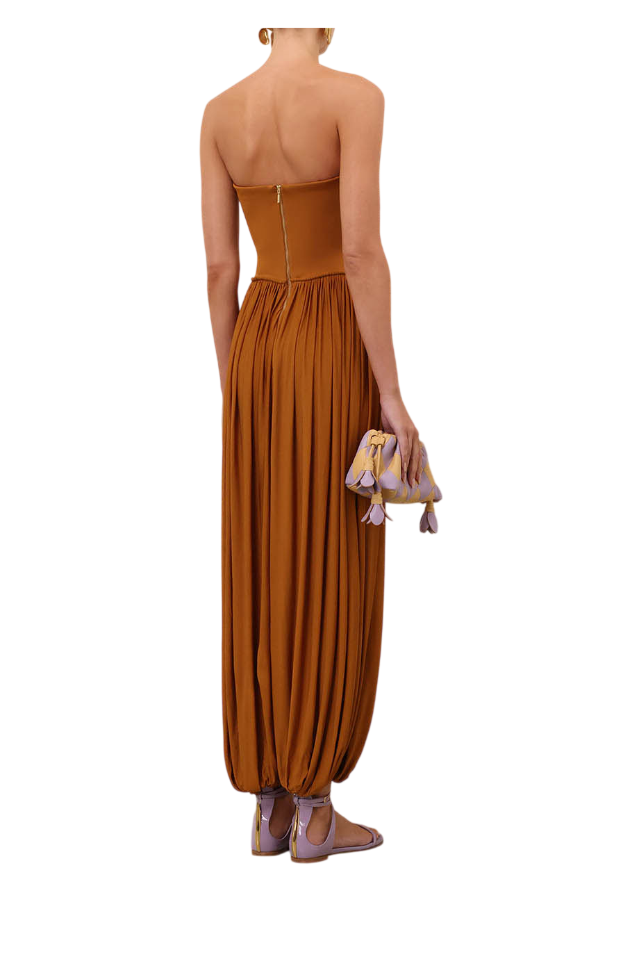 Luna jersey jumpsuit in whiskey