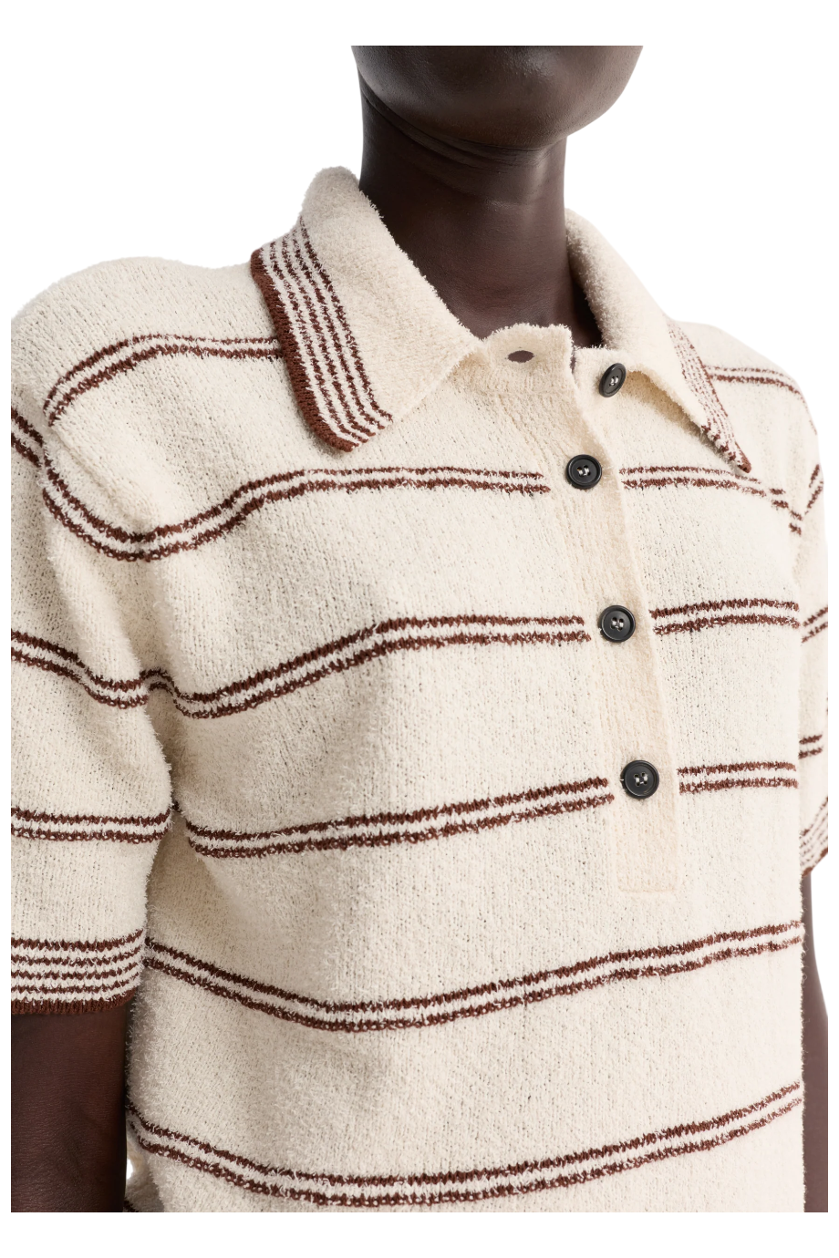 Knitted cotton top in cream