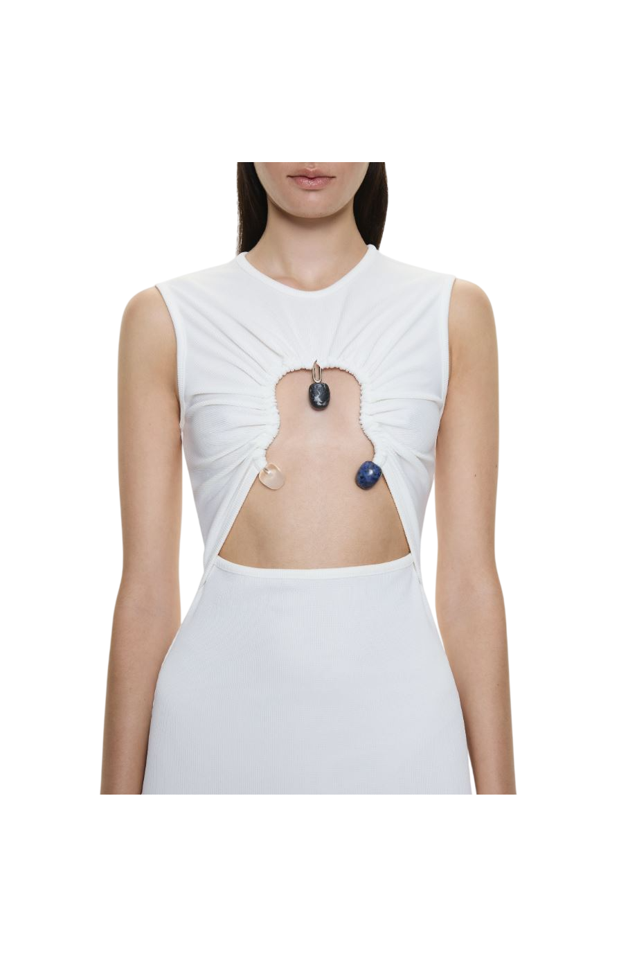 Hiero embellished jersey maxi dress in white