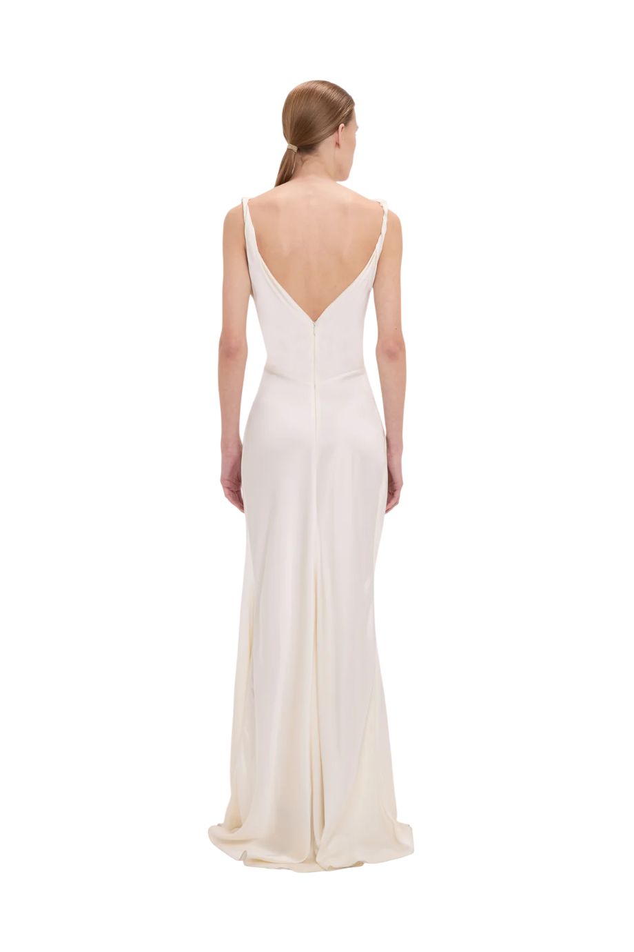 Textured-satin midi dress in blossom