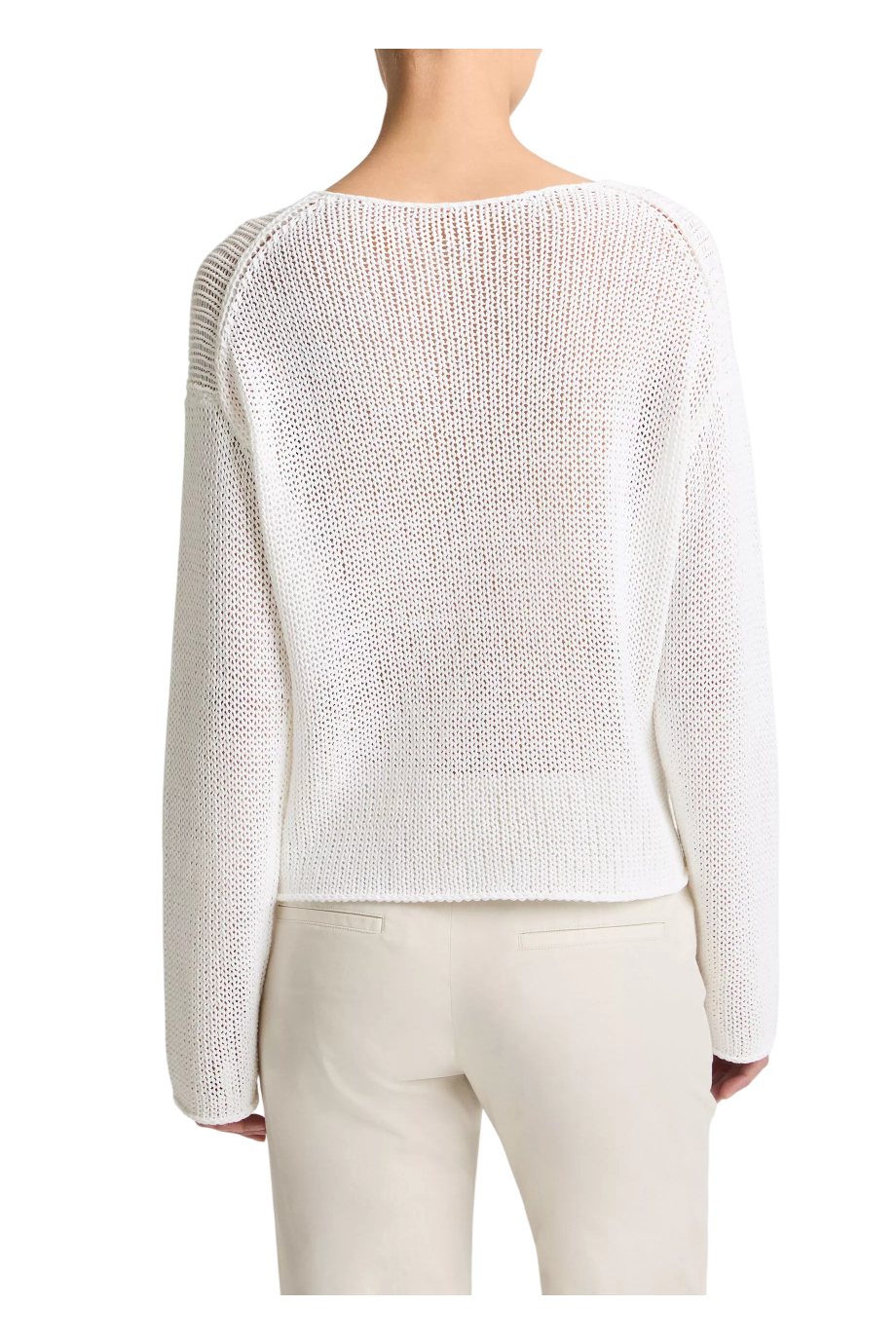 Cotton-blend sweater in white