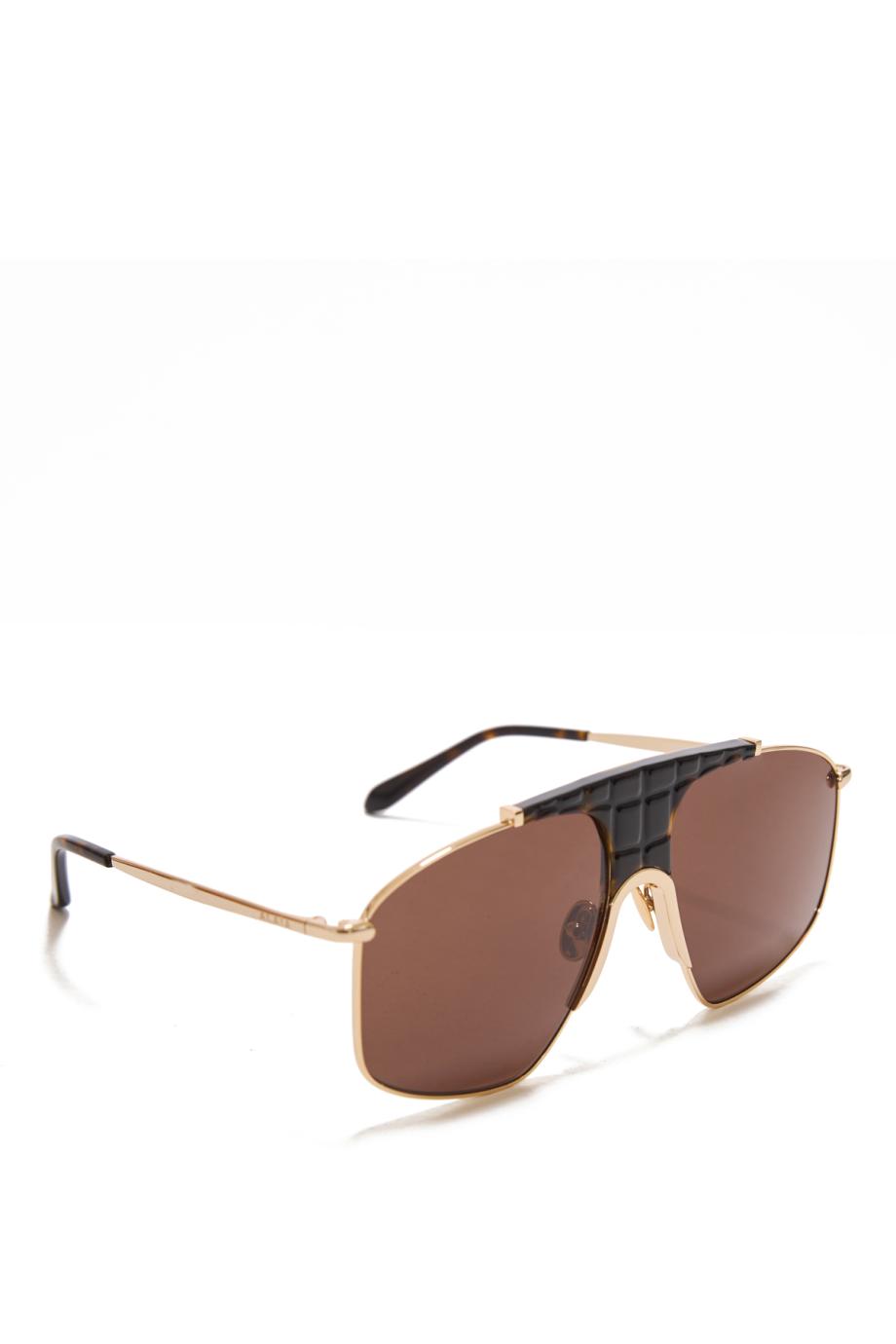 098S gold-tone aviator sunglasses in brown