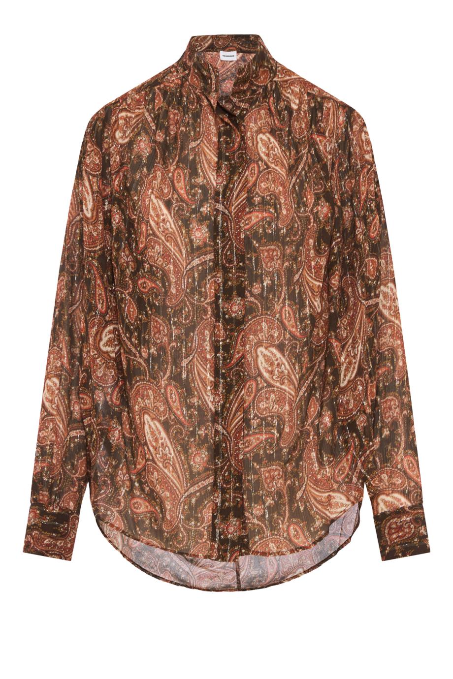 Rania printed silk-chiffon oversized shirt in paisley