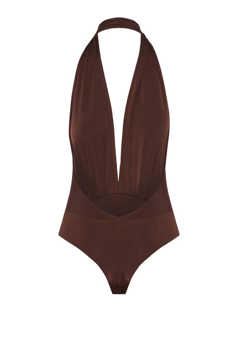 Zendaya crepe bodysuit in brown