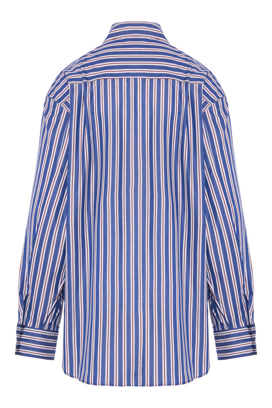 Georgiana striped cotton shirt and shorts in rouge noir