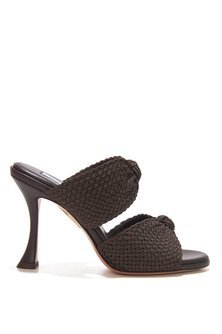 Smile 95 braided leather mules in expresso