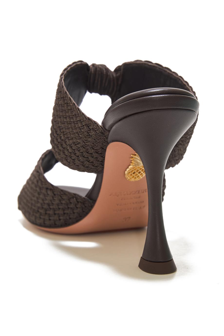 Smile 95 braided leather mules in expresso