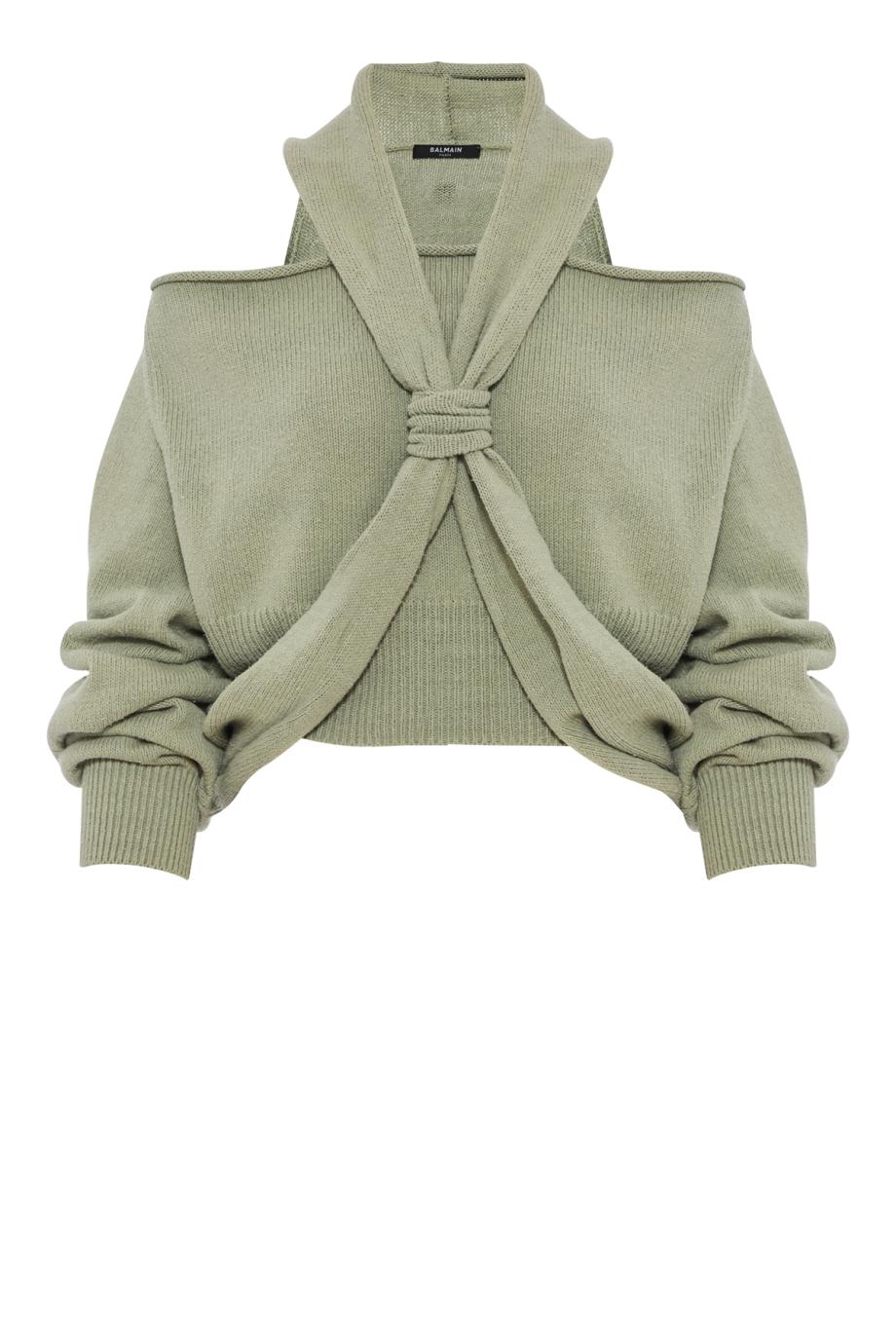 Knitted sweater in sauge 