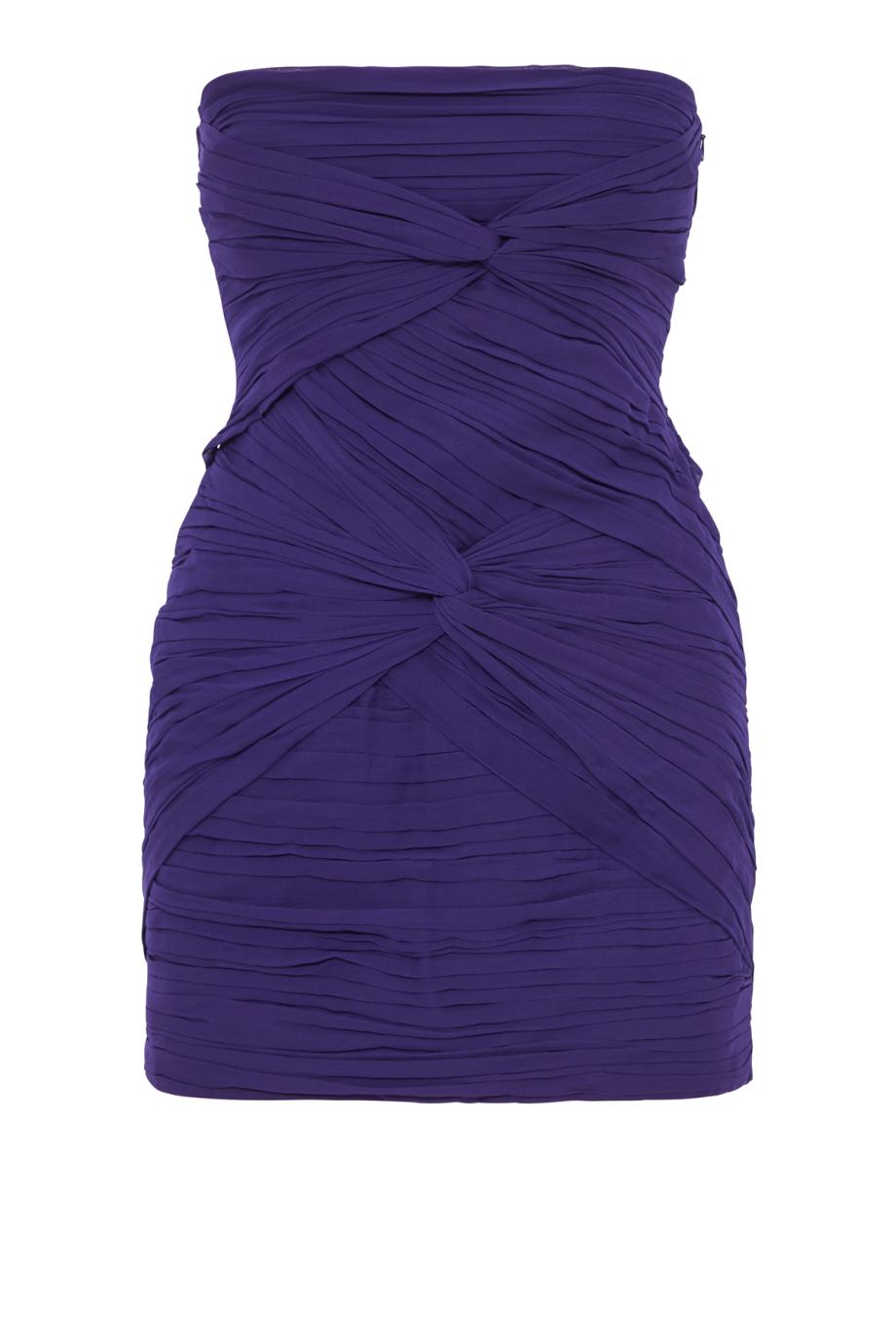 Twinkle strapless crepe mini dress in violet