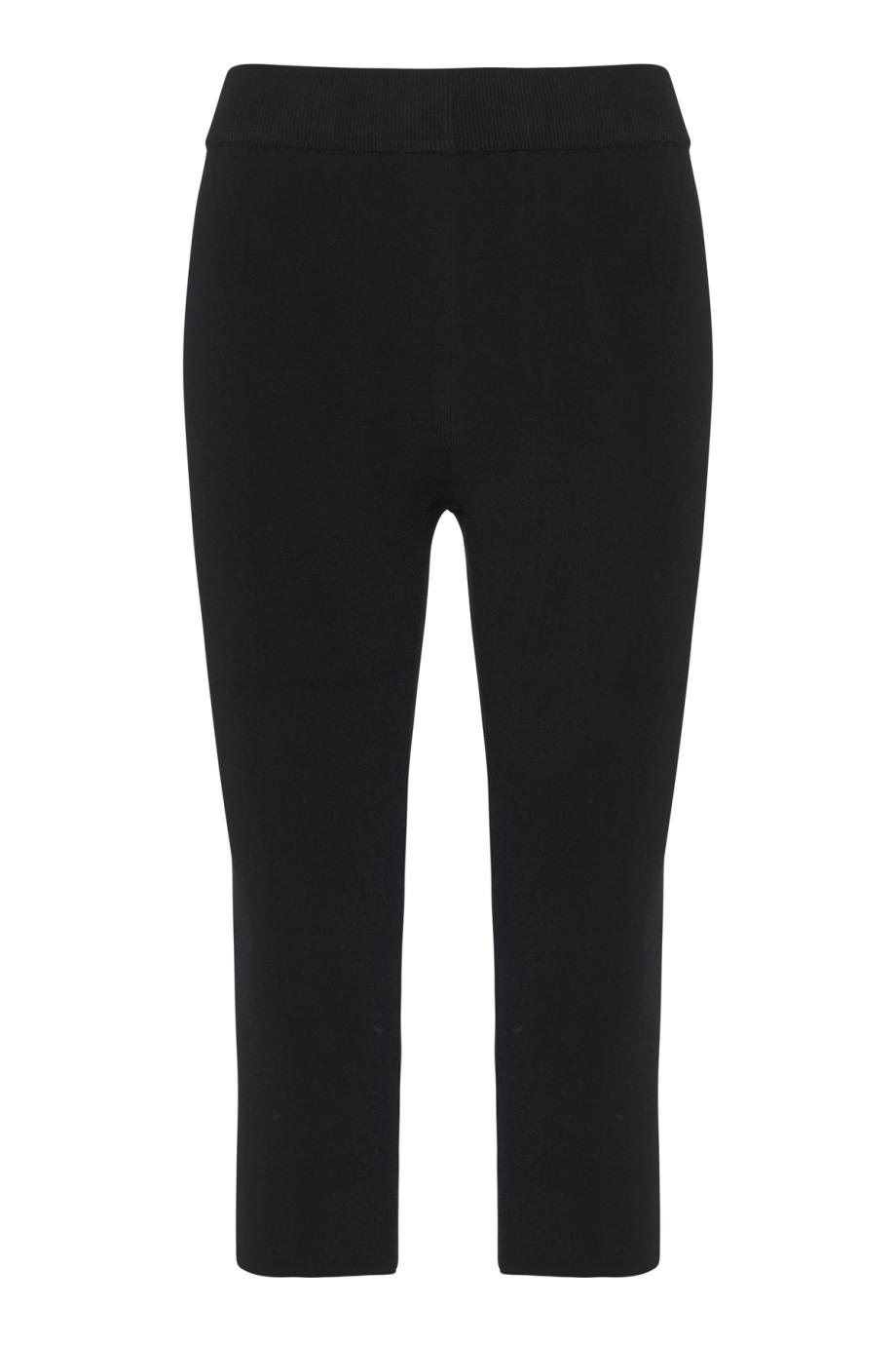 Capri knitted cropped pants in black