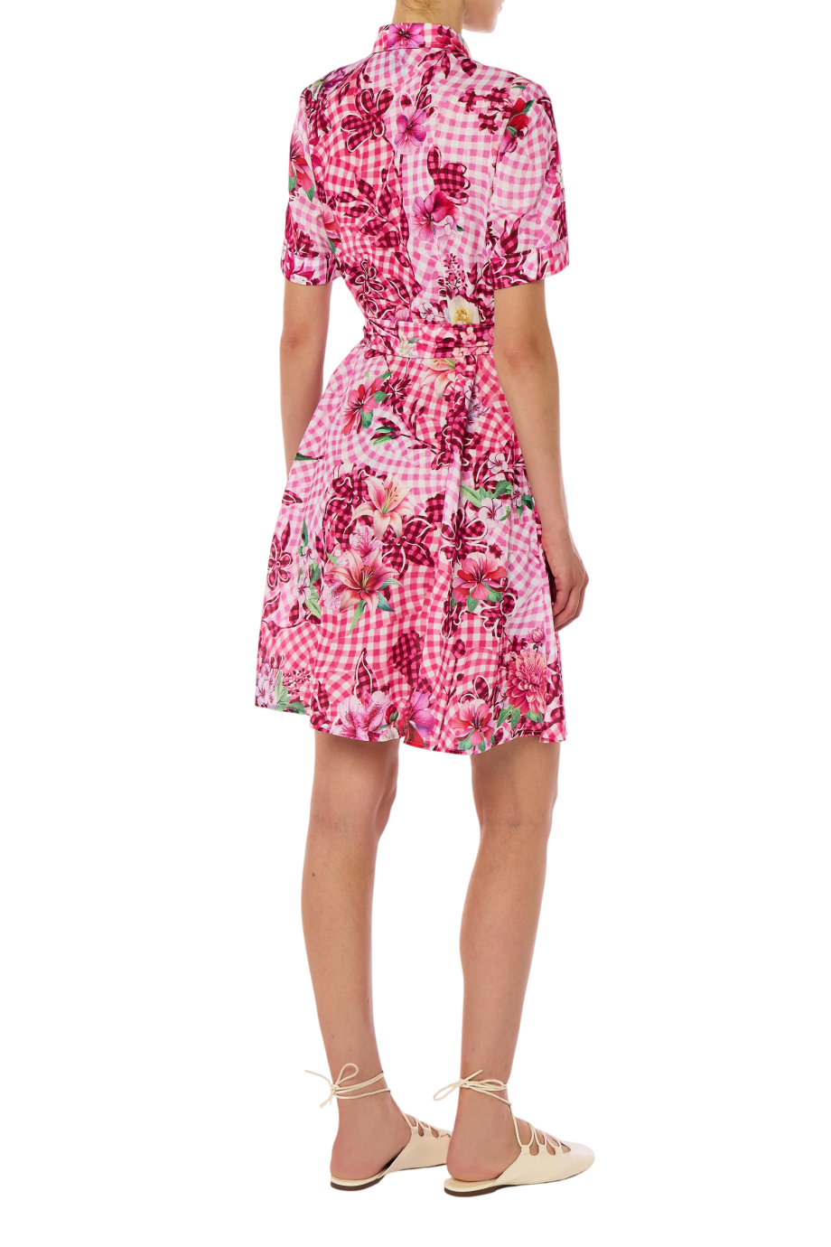 Chima printed crepe mini dress in cherry