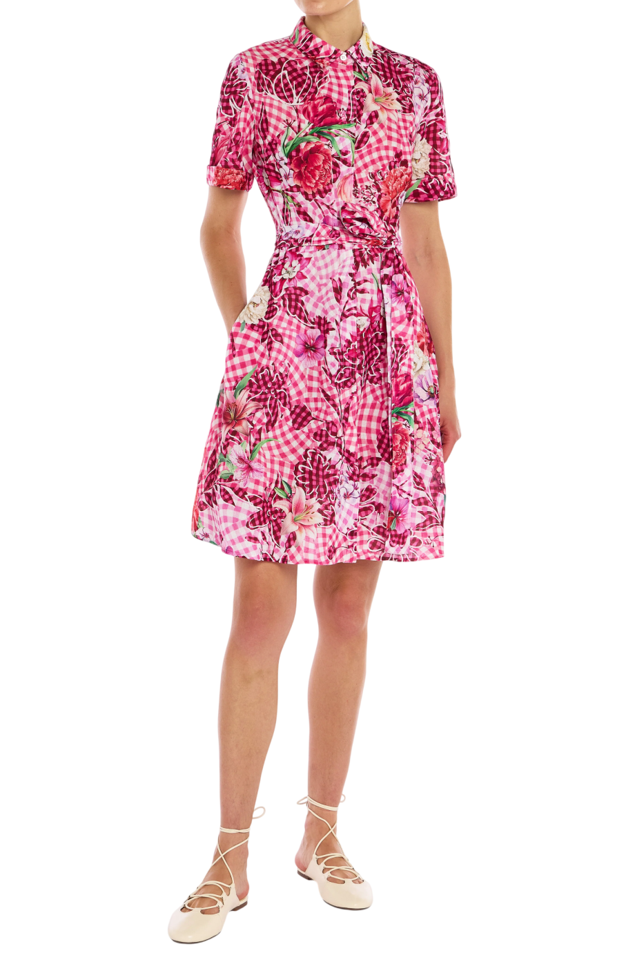 Chima printed crepe mini dress in cherry