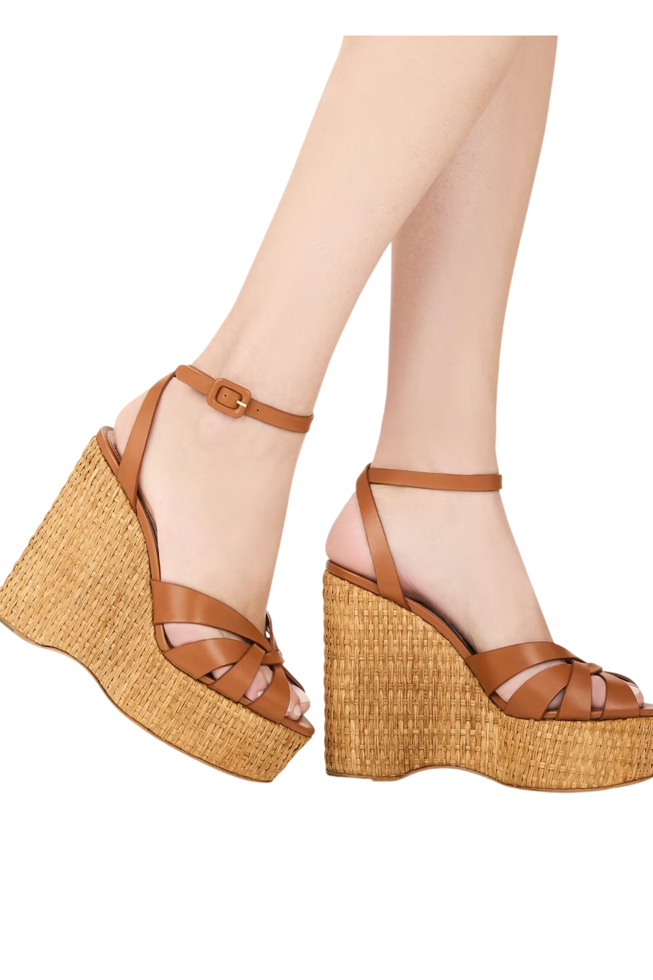 Copacabana 130 wedge sandals in tobacco