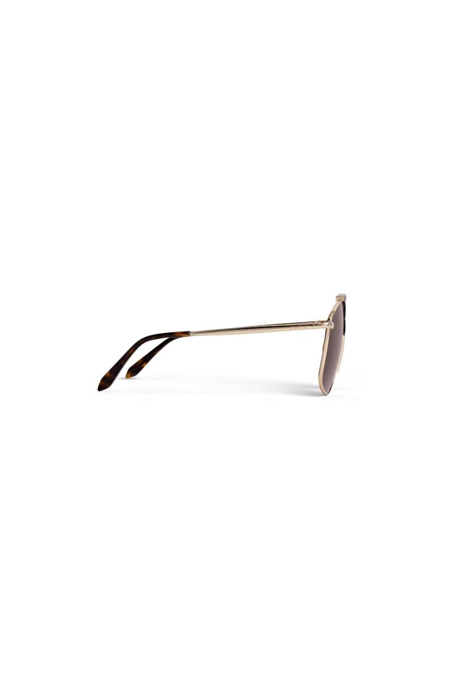 098S gold-tone aviator sunglasses in brown 