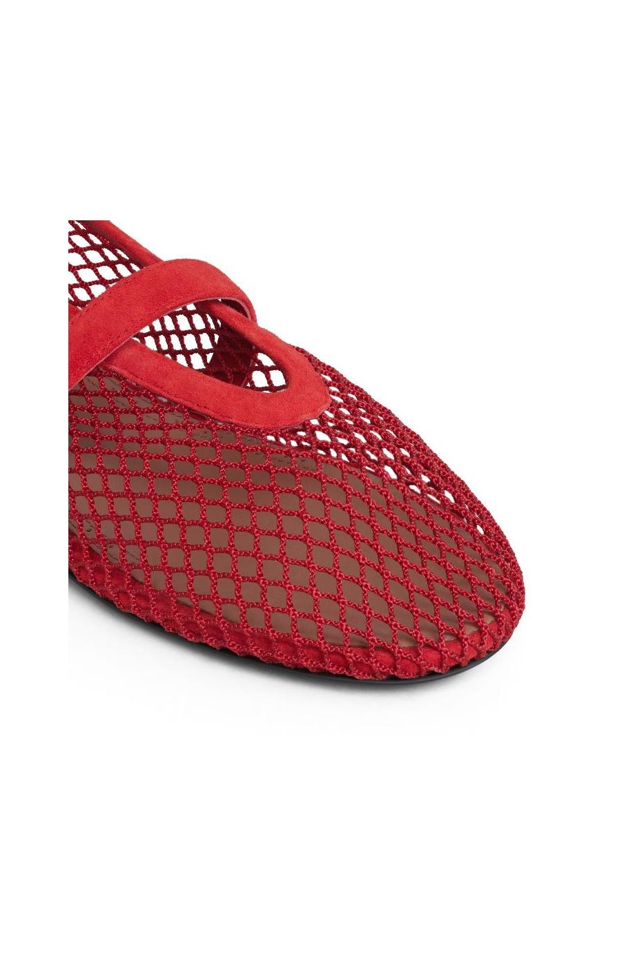 Le Ballerine fishnet suede flats in orange brule