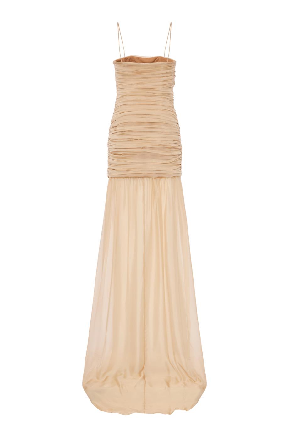 Ambrosia silk-chiffon maxi dress in nude