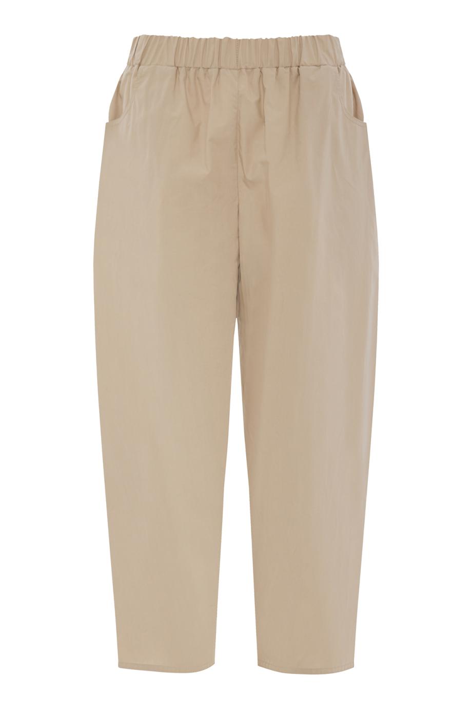 Cotton-poplin pants in sand 
