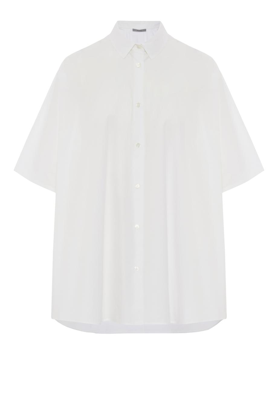 Wide cotton-poplin shirt in white 