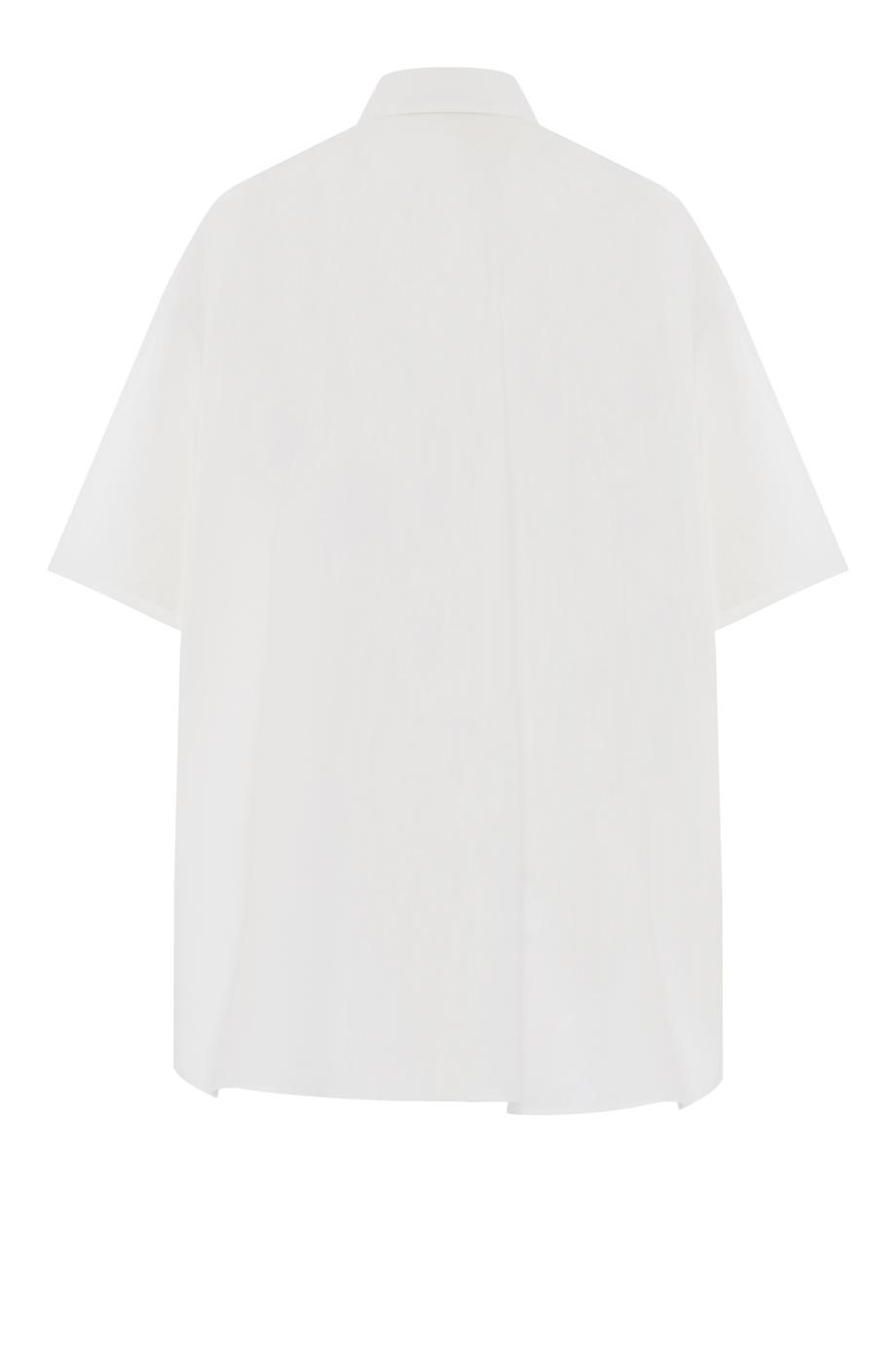 Wide cotton-poplin shirt in white 