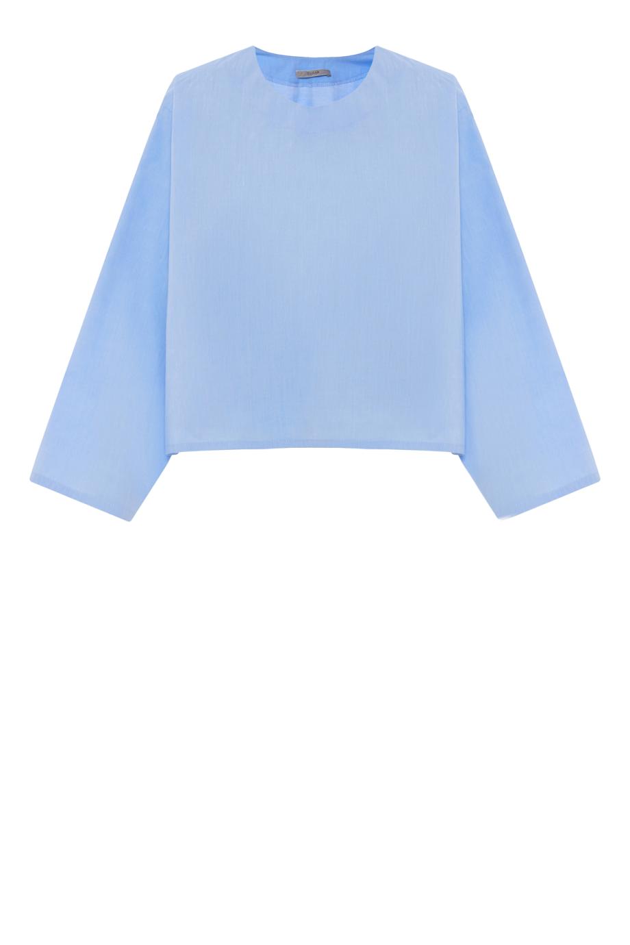 Chunky cotton-poplin T-shirt in sky 