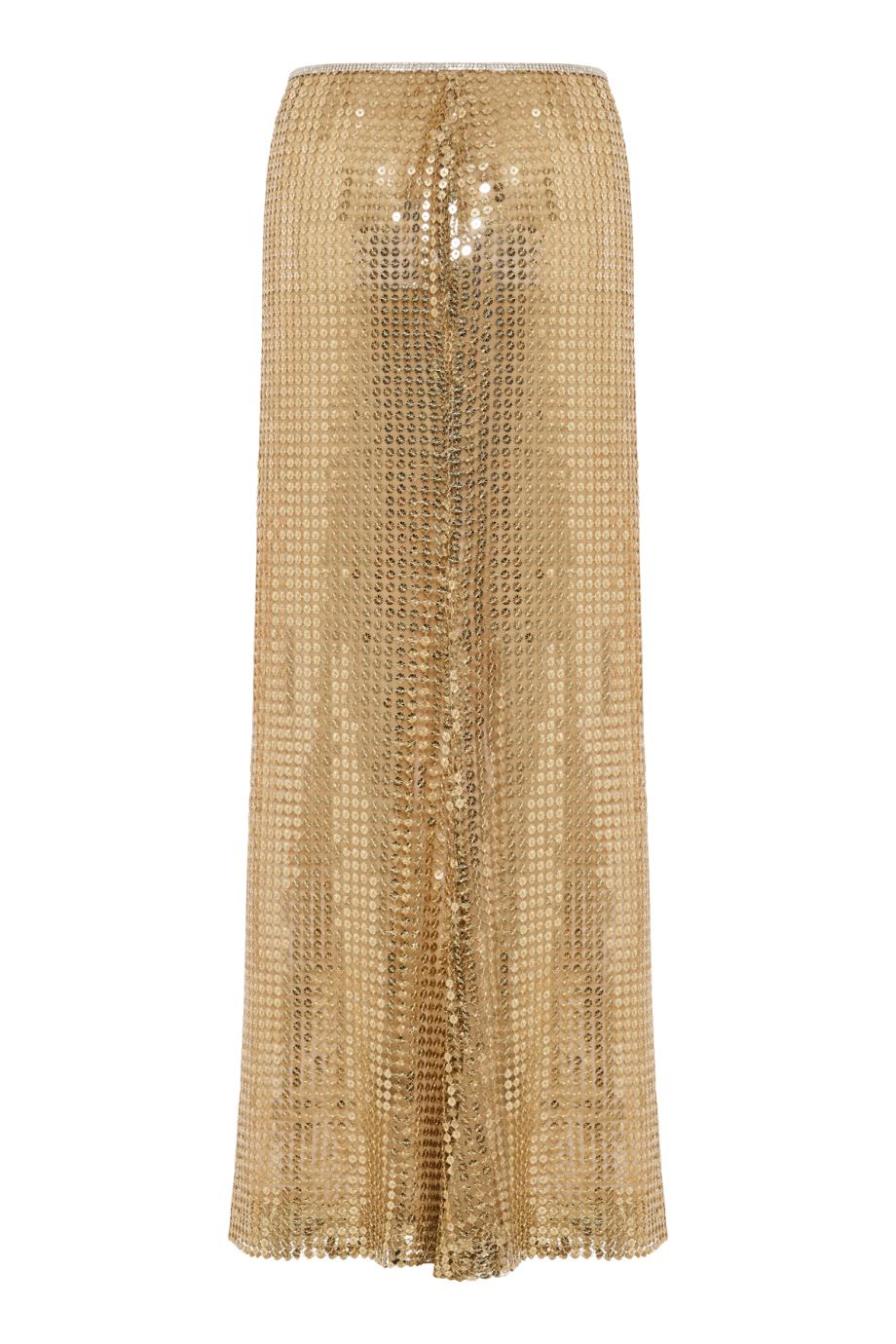 Gold Sequined long skirt in gold