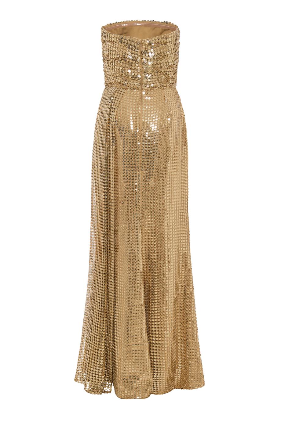 Strapless sequined maxi dress in gold