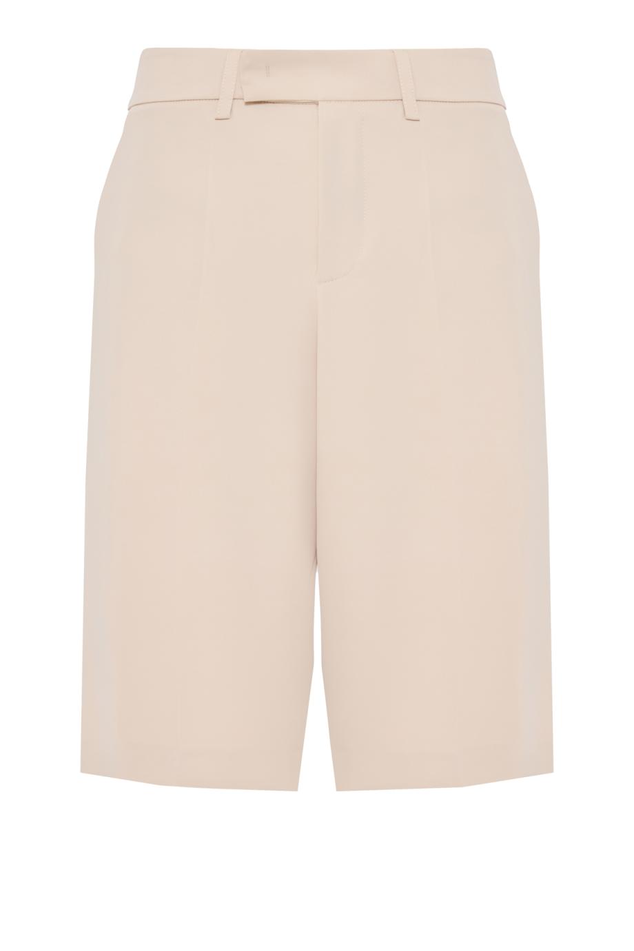 Bermuda crepe shorts in cream