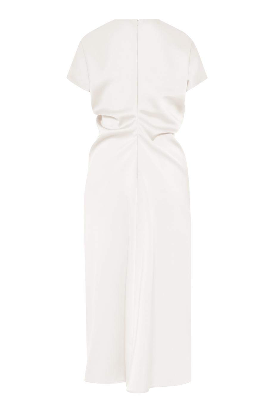 Sbieco satin midi dress in white