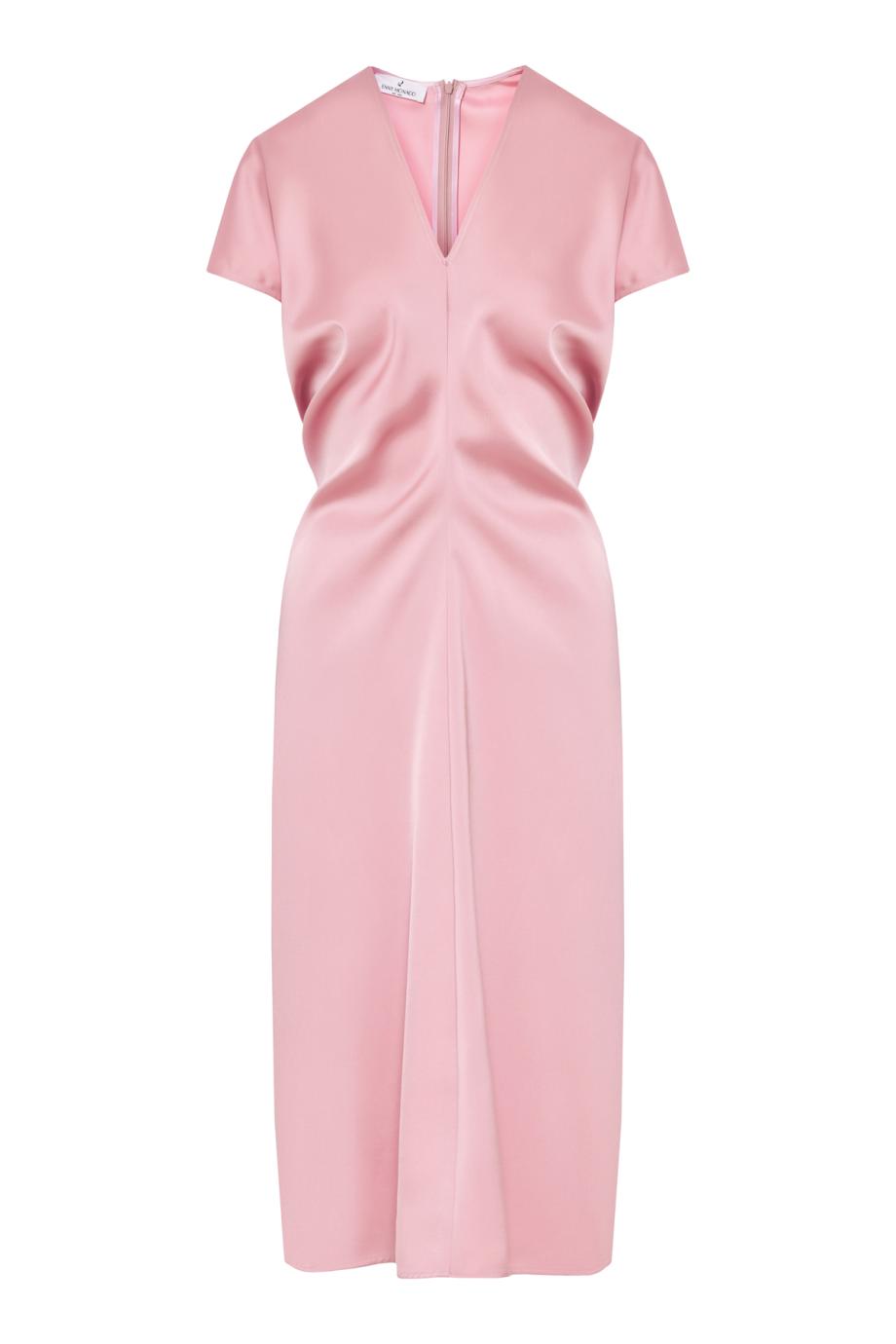 Sbieco satin midi dress in rose