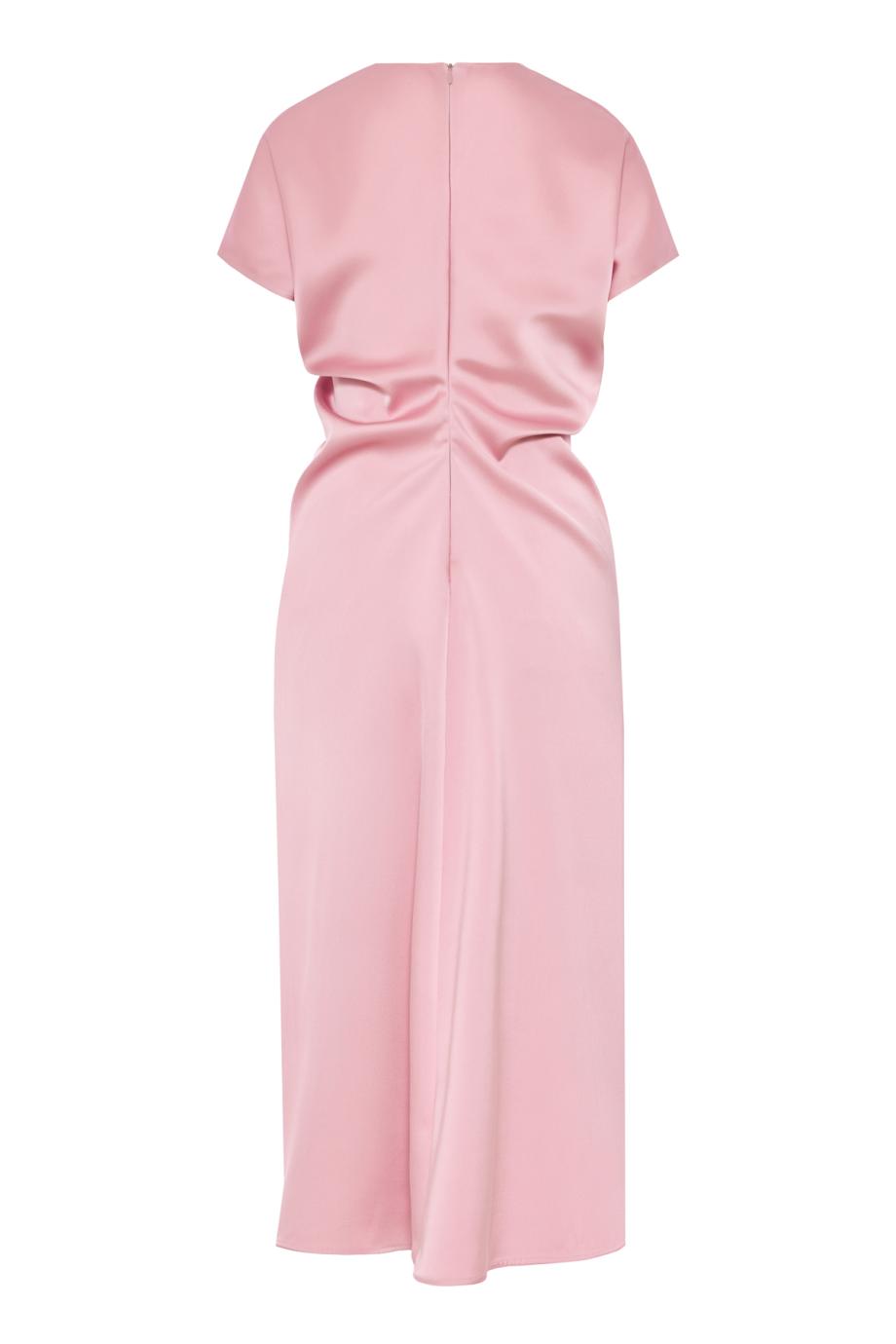 Sbieco satin midi dress in rose