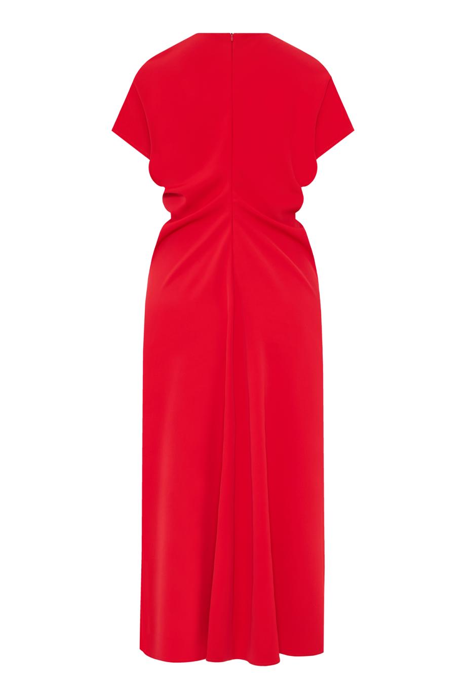 Sbieco crepe midi dress in rosso