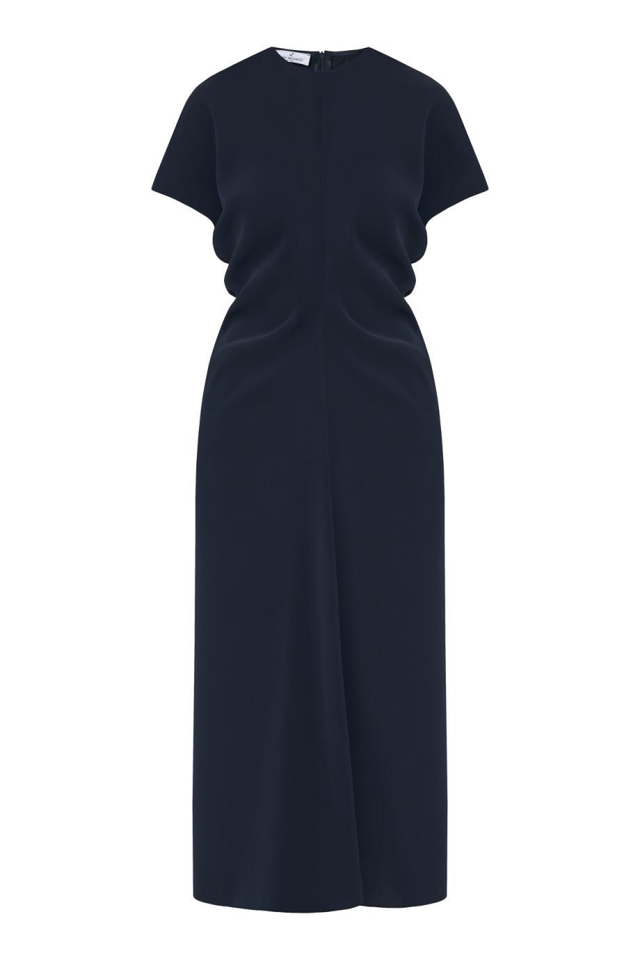 Sbieco crepe midi dress in navy