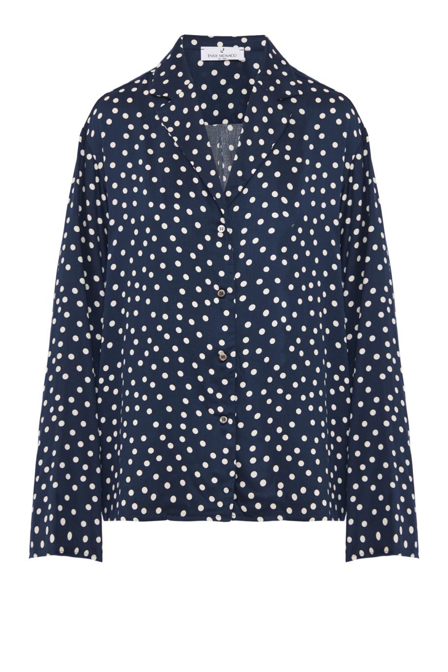 Casacca polka-dot blouse in navy